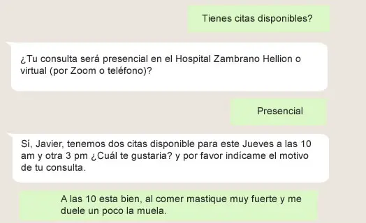 Agendar cita disponible