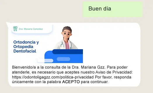 Mensaje de bienvenida