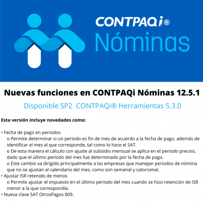 3 nuevas características a tener de CONTPAQi Nóminas 12.5.1